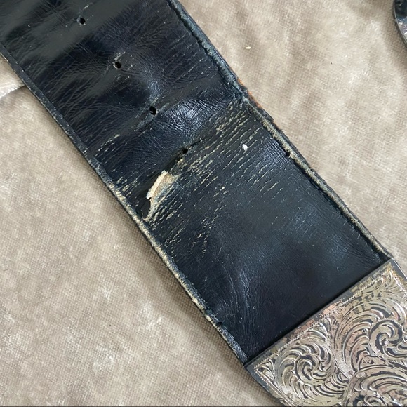 Vtg. Al Beres Leather Large Buckle Western Belt ?31 main image 13